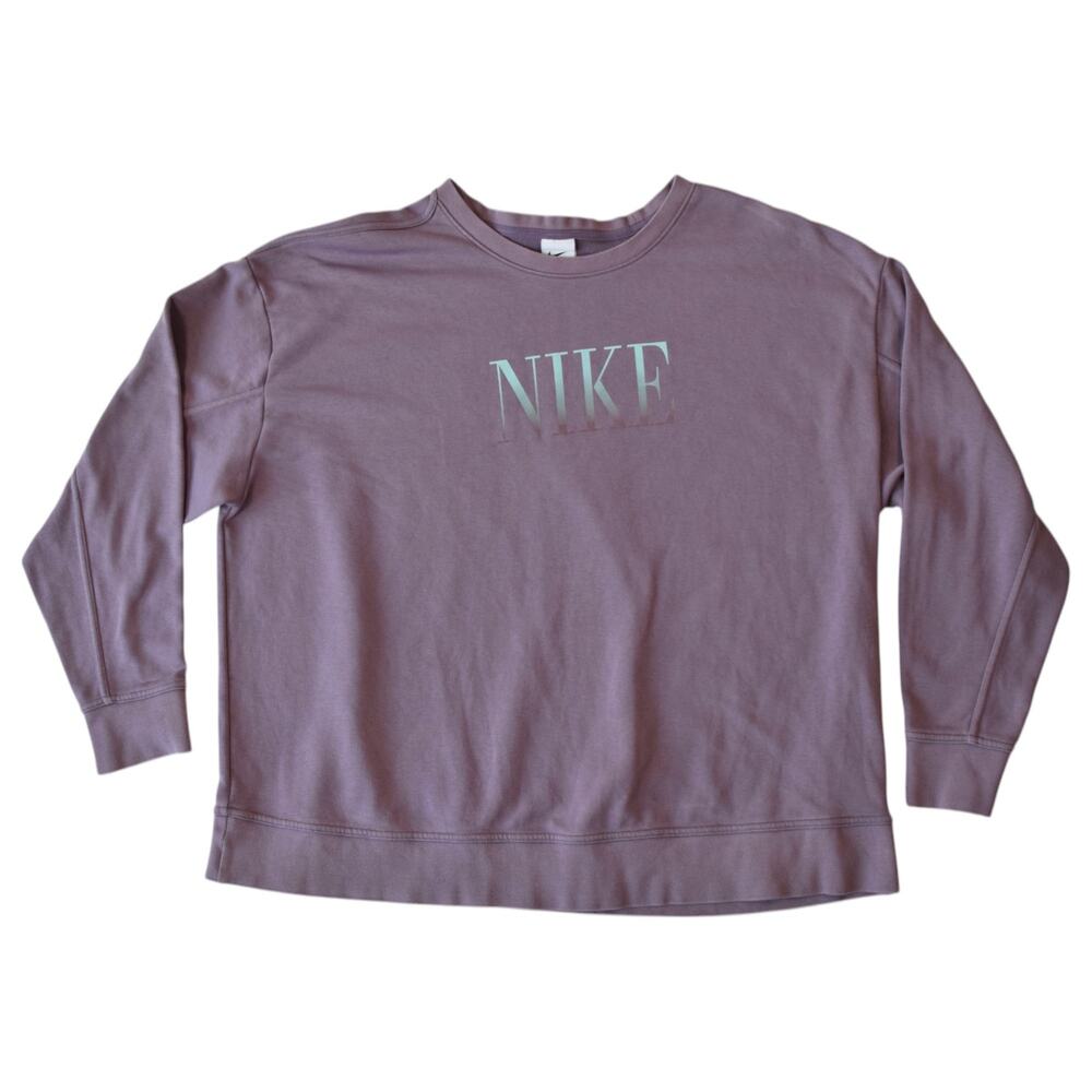 Nike Mauve Crewneck Sweatshirt Oversized Logo Pullover (Plus Size 1x)